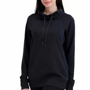Gaiam Activewear Top Women's Medium Funnel Neck Top Black Long Sleeved